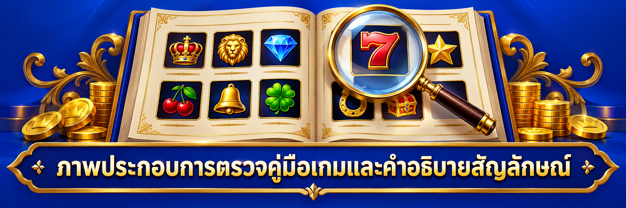 ภาพประกอบการตรวจคู่มือเกมและคำอธิบายสัญลักษณ์
